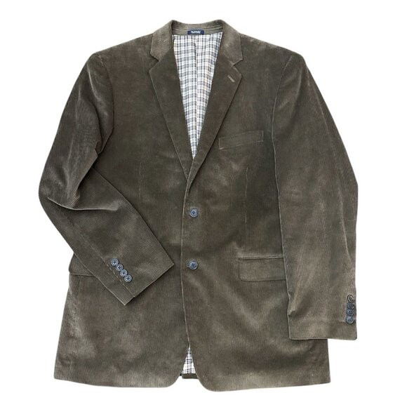 Saddlebred Corduroy Blazer Brown Size 44R Two Button Notch Lapel Sport Coat - Picture 1 of 5